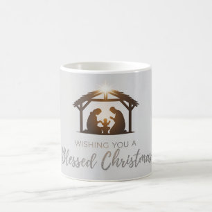 Elegant Nativity Scene Christmas Card Coffee Mug