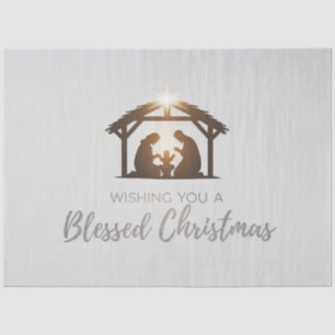 Elegant Nativity Scene Christmas Card  Tissue Paper