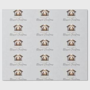 Elegant Nativity Scene Christmas Card Wrapping Paper