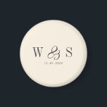 Elegant natural cream initial wedding couples magnet<br><div class="desc">Elegant natural cream initial wedding couple</div>