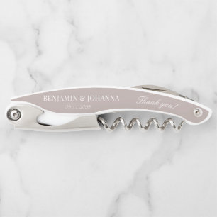Elegant Natural Cream Wedding Thank You Favours Corkscrew