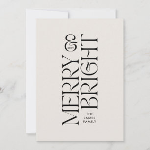 Elegant natural foliage modern minimal typography holiday card