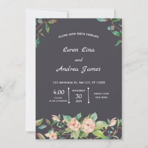 Elegant & Natural Green Floral and Botanical Invitation