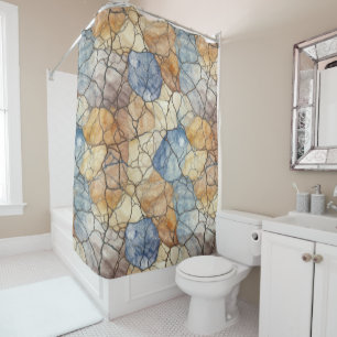 Elegant Natural Stone Marble Pattern Shower Curtain