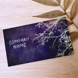 elegant nature art dark purple watercolor design business card