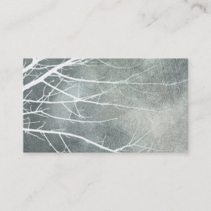 elegant nature art  grey and white tree branches  business card