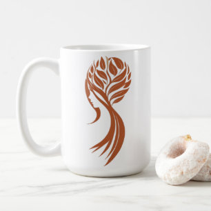 Elegant Nature-Inspired Feminine Art Design Coffee Mug