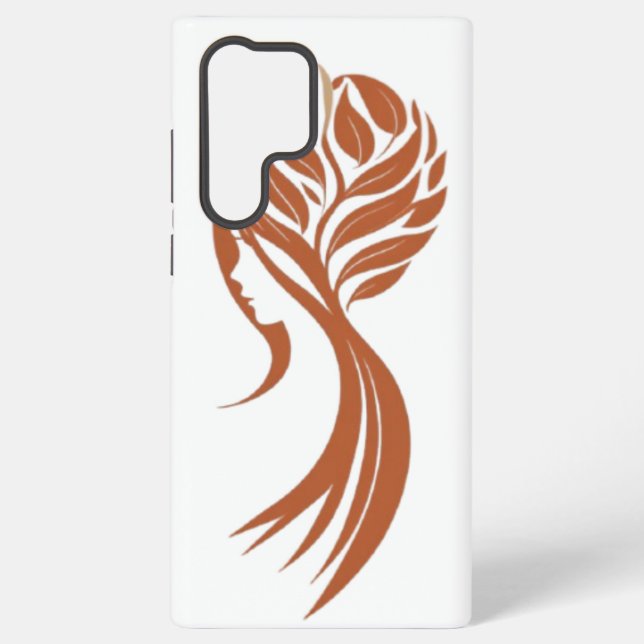 Elegant Nature-Inspired Feminine Art Design Samsung Galaxy S22 Ultra Case (Back)
