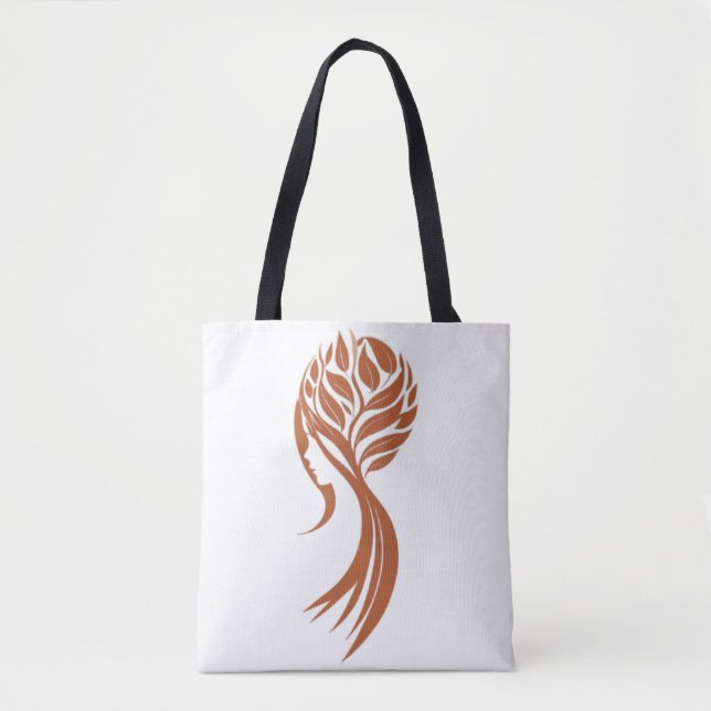 Elegant Nature-Inspired Feminine Art Design Tote Bag (Front)