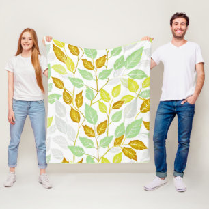 Elegant Nature-Inspired Leaf Design Fleece Blanket