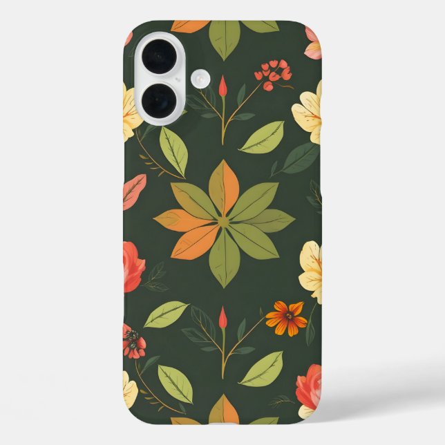 Elegant Nature iPhone16 Case - Vibrant Digital Pri (Back)