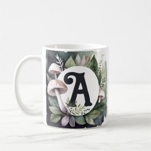 Elegant Nature Mushroom Choose Your Initial Coffee Mug