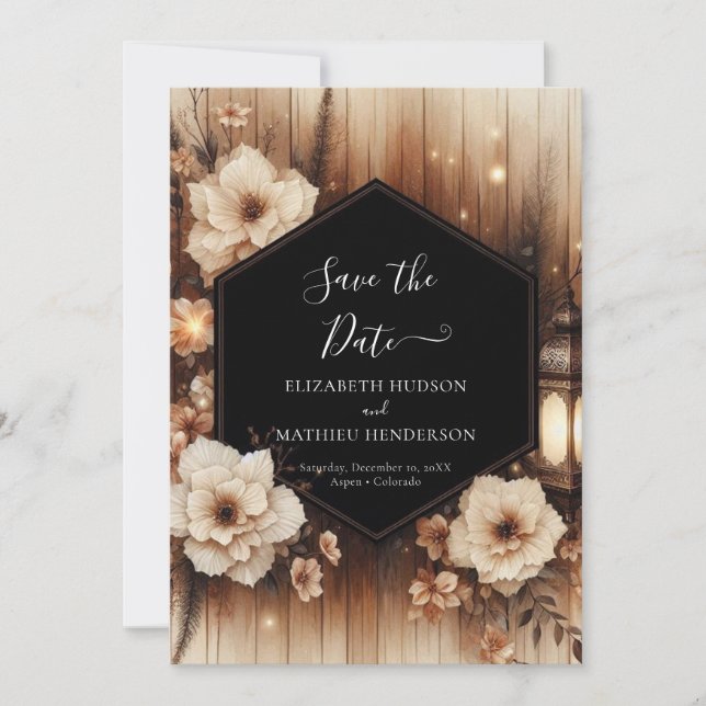 Elegant Nature Rustic Wedding Save The Date (Front)