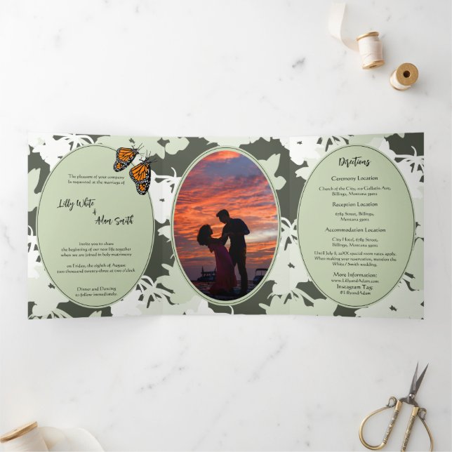 Elegant Nature Theme Wedding Invitation (Inside)