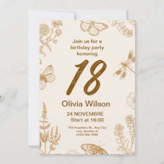 Elegant Nature-Themed Birthday Invitation