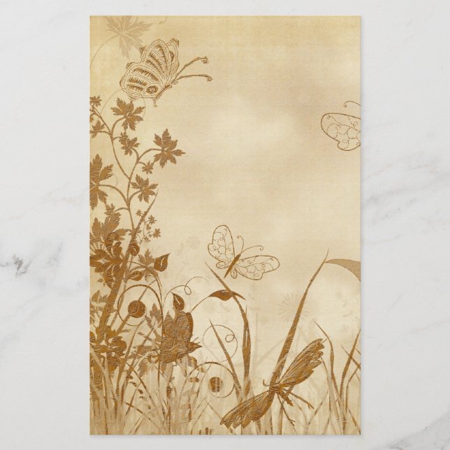 Elegant Nature Themed Vintage Stationery (12) (Front)