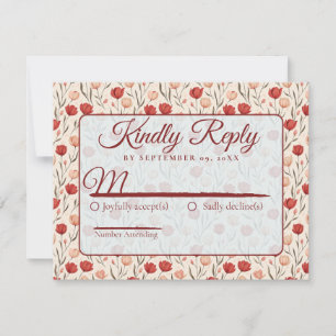 Elegant Nature Tulip Flower Wedding Rsvp Card