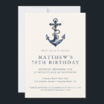 Elegant Nautical Anchor Adult Party Invitation<br><div class="desc">Elegant Nautical Anchor Adult Party Invitation Template in classic Navy Blue.</div>