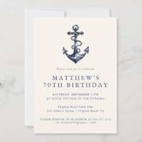 Elegant Nautical Anchor Adult Party Invitation