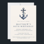 Elegant Nautical Anchor Adult Party Invitation<br><div class="desc">Elegant Nautical Anchor Adult Party Invitation Template in classic Navy Blue.</div>