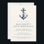 Elegant Nautical Anchor Adult Party Invitation<br><div class="desc">Elegant Nautical Anchor Adult Party Invitation Template in classic Navy Blue.</div>