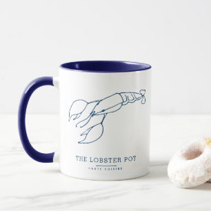 Elegant Nautical Blue Lobster / Seafood Restaurant Mug