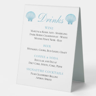 Elegant Nautical Blue Shell Beach Wedding Bar