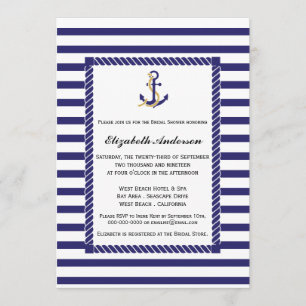 Elegant Nautical  Bridal Shower Invitation