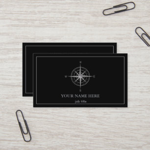 Elegant Nautical Compass Business Card
