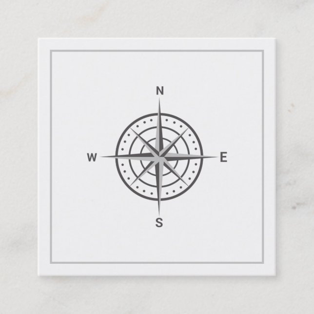 Elegant Nautical Compass  Business Card (Front)