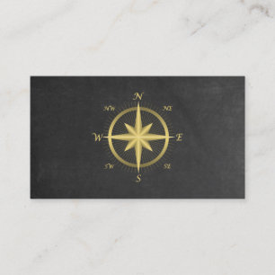 Elegant Nautical Compass Business Card