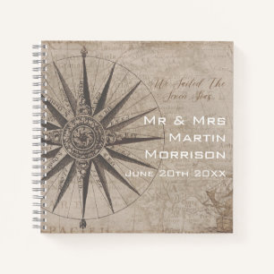 Elegant Nautical Ivory Wedding Guest Book