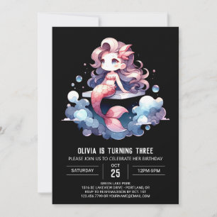 Elegant Nautical Mermaid Birthday Invitation