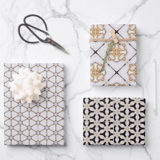 Elegant Nautical Navy and White Wrapping Paper Set (Front)