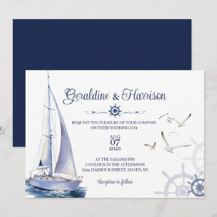 Elegant Nautical Sailing Wedding Invitation