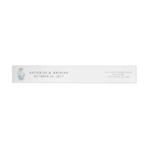 Elegant Nautical Seashell Modern Wedding Wrap Around Label