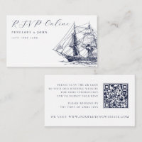 Elegant Nautical Ship Illustration Wedding Website