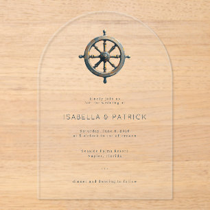 Elegant Nautical Ship Wheel Invitation
