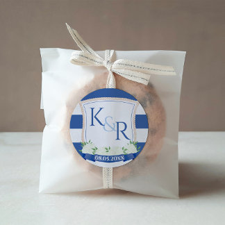 Elegant Nautical Ships Rope Wedding Crest Favour  Square Sticker