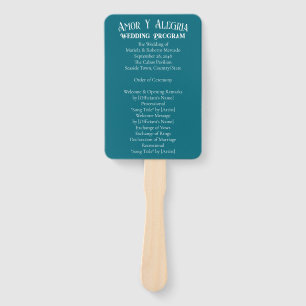 Elegant Nautical Striped Wedding -Navy Blue, White Hand Fan