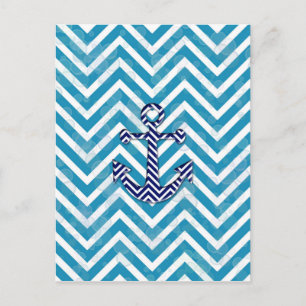 Elegant Nautical Theme with Anchor Postcard