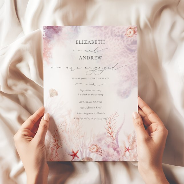 Elegant Nautical Underwater Engagement Invitation (Creator Uploaded)