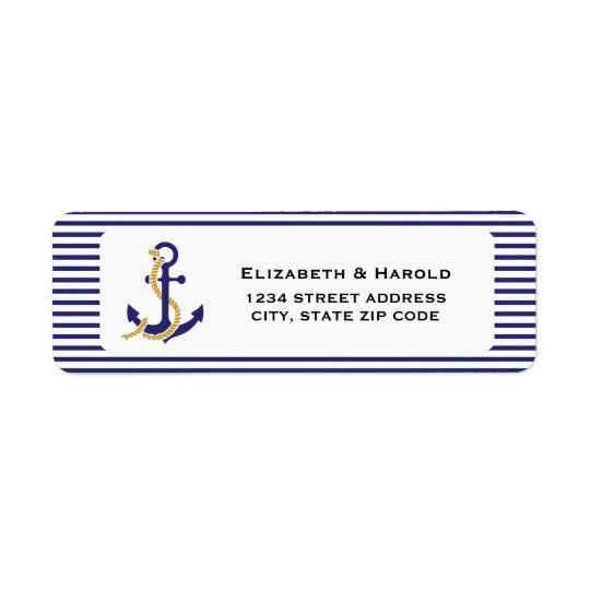 Elegant Nautical Wedding Return Address Label