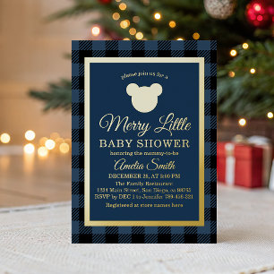 Elegant Navy and Gold Baby Shower Winter