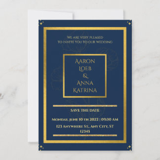 Elegant Navy and Gold Decorated Invitation