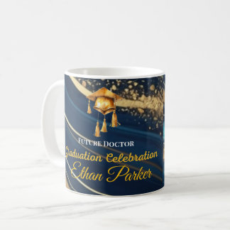 Elegant Navy and Gold Photo Graduation mug gift