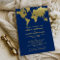 Elegant Navy and Gold World Map Wedding