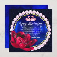 Elegant Navy-Blue 5th Happy Wedding Anniversary