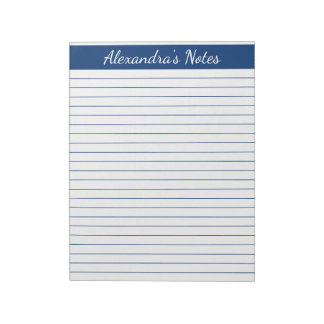 Elegant Navy Blue 8.5x11 Letter Size Personalised Notepad