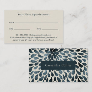 Elegant Navy Blue Abstract Modern Appointment Card